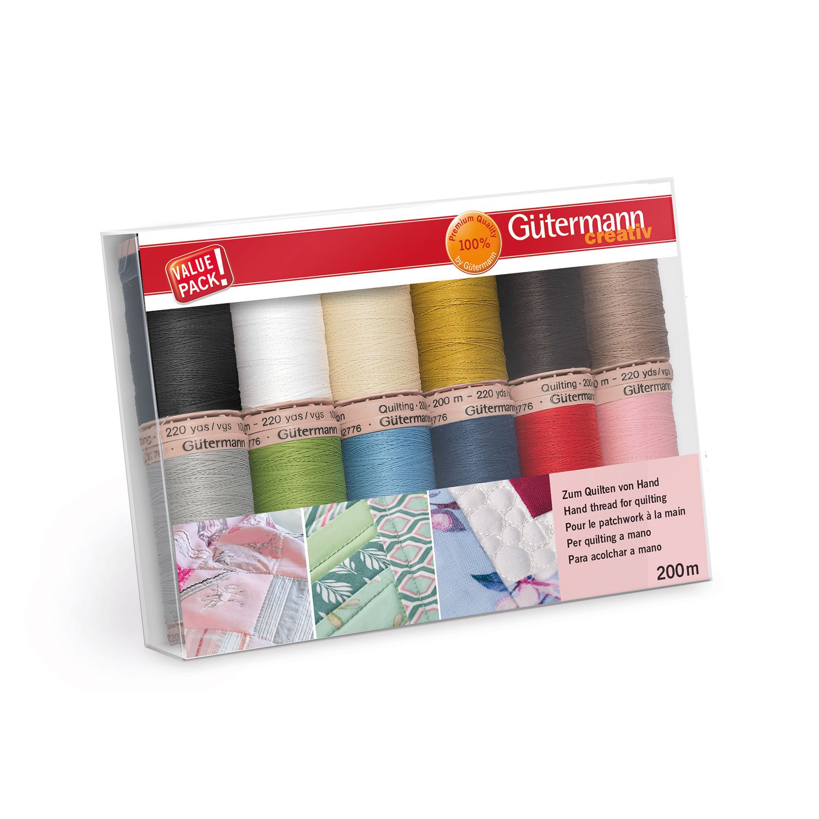 Gütermann 731191 Naaigarenset met 12 conen handquiltgaren 200 meter - Kleur 1