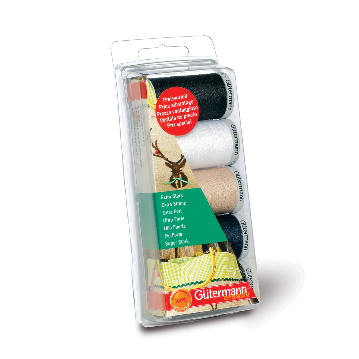 Gütermann 731307 Naaigarenset met 5 conen Super Sterk naaigaren - Kleur 1