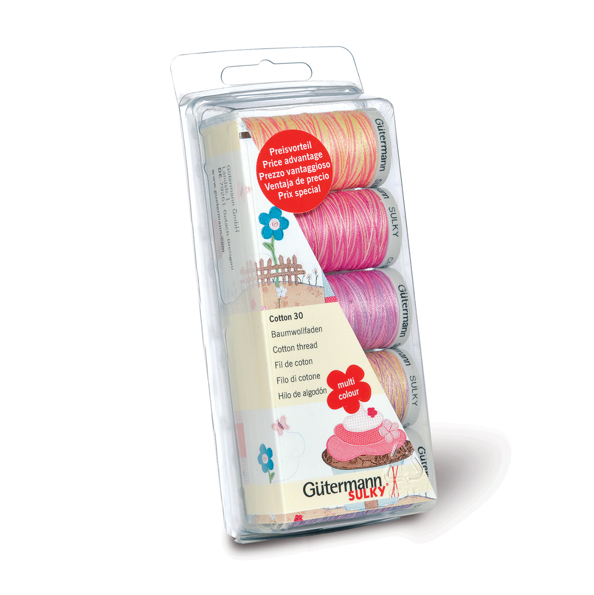 Gütermann 731480 Machineborduurgarenset 5 conen Cotton 30 multikleuren - Kleur 3