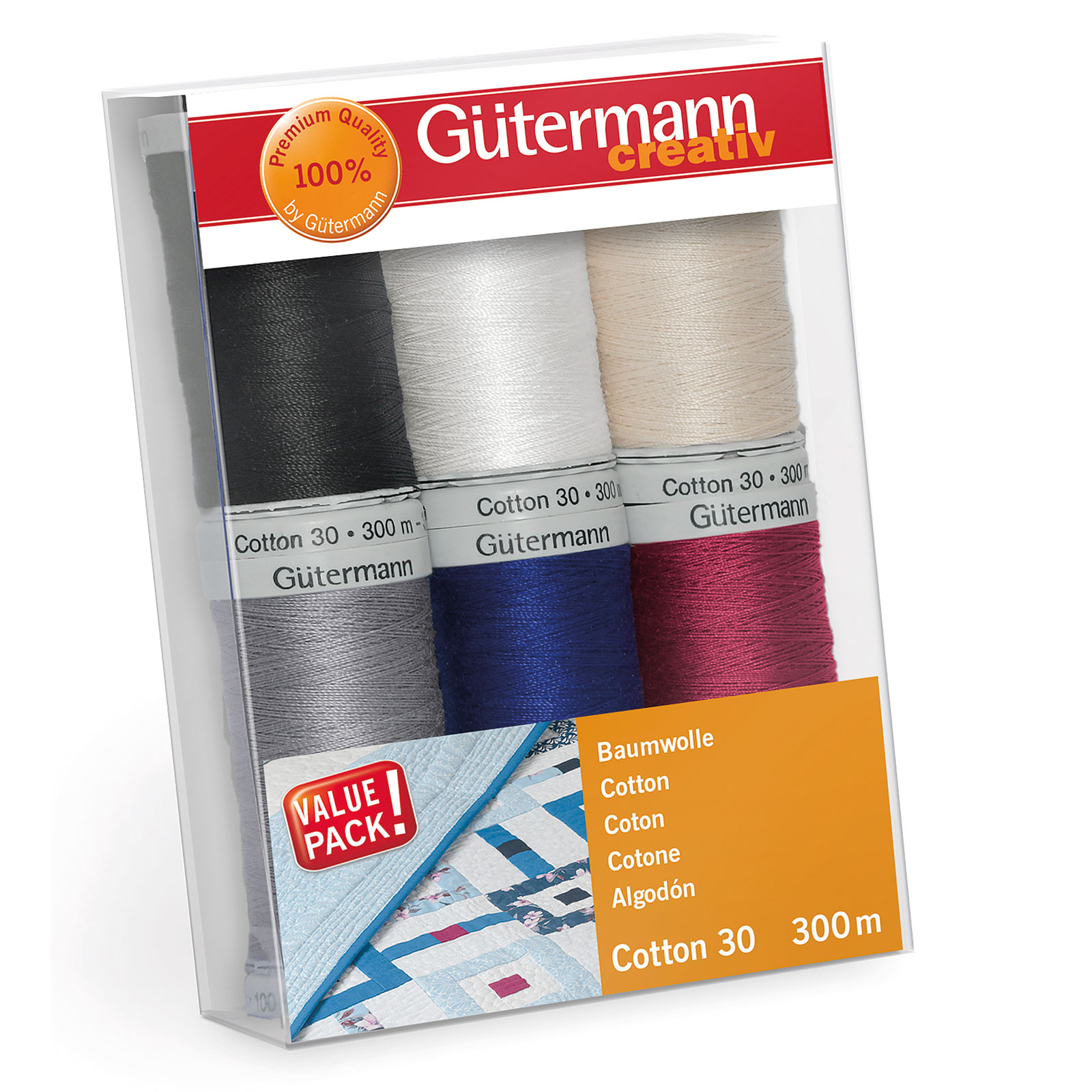 Gütermann 734022 machineborduurgarenset met 6 conen katoen dikte 30 - Kleur 1