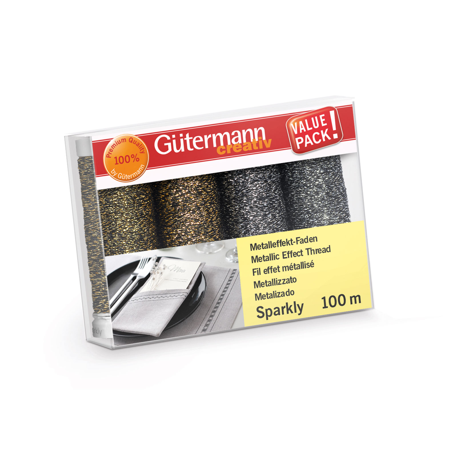 Gütermann 734366 Naaigarenset Sparkly 4 conen à 100 meter - Kleur 1