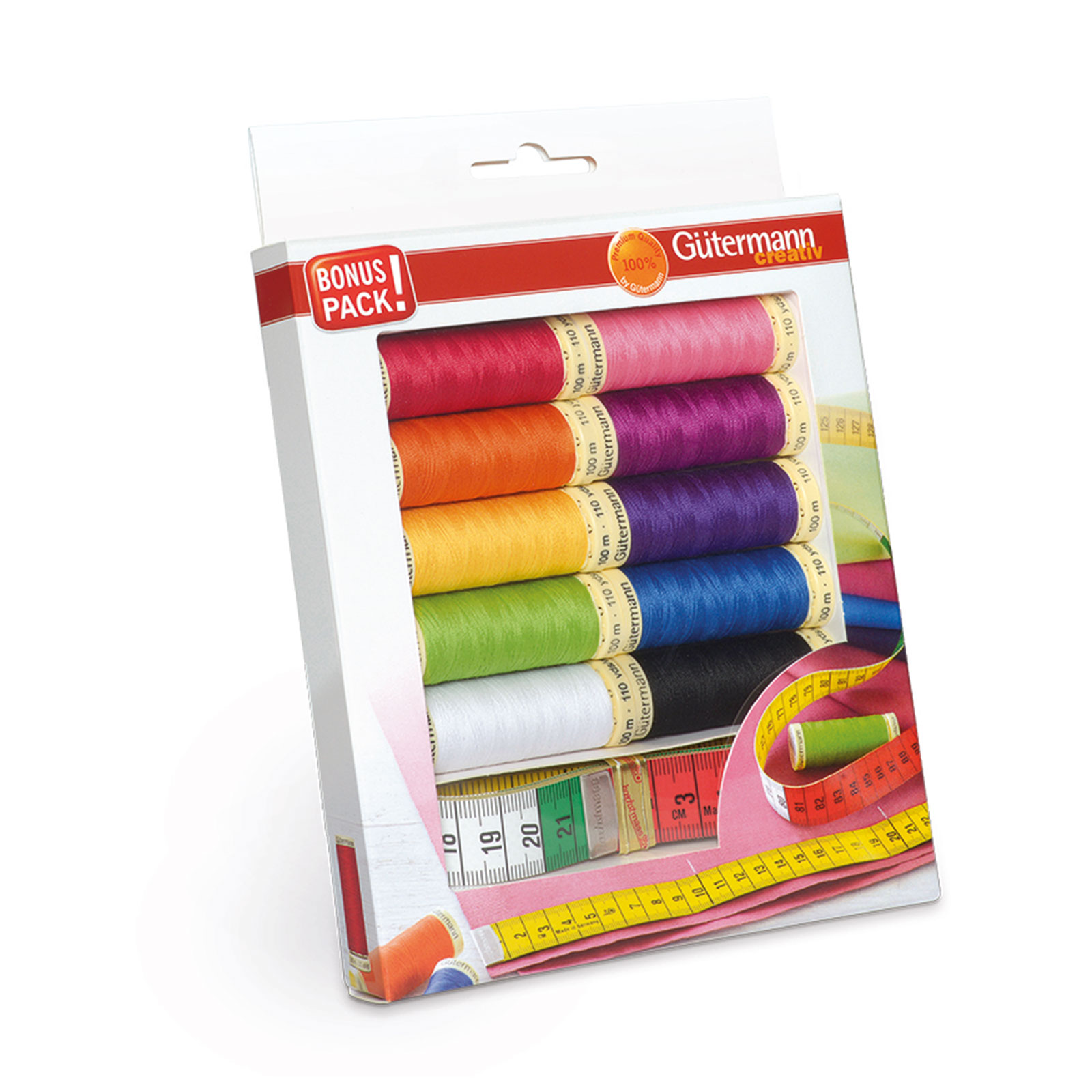 Gütermann 734581 Naaigarenset met 10 conen allesnaaigaren + centimeter - SET