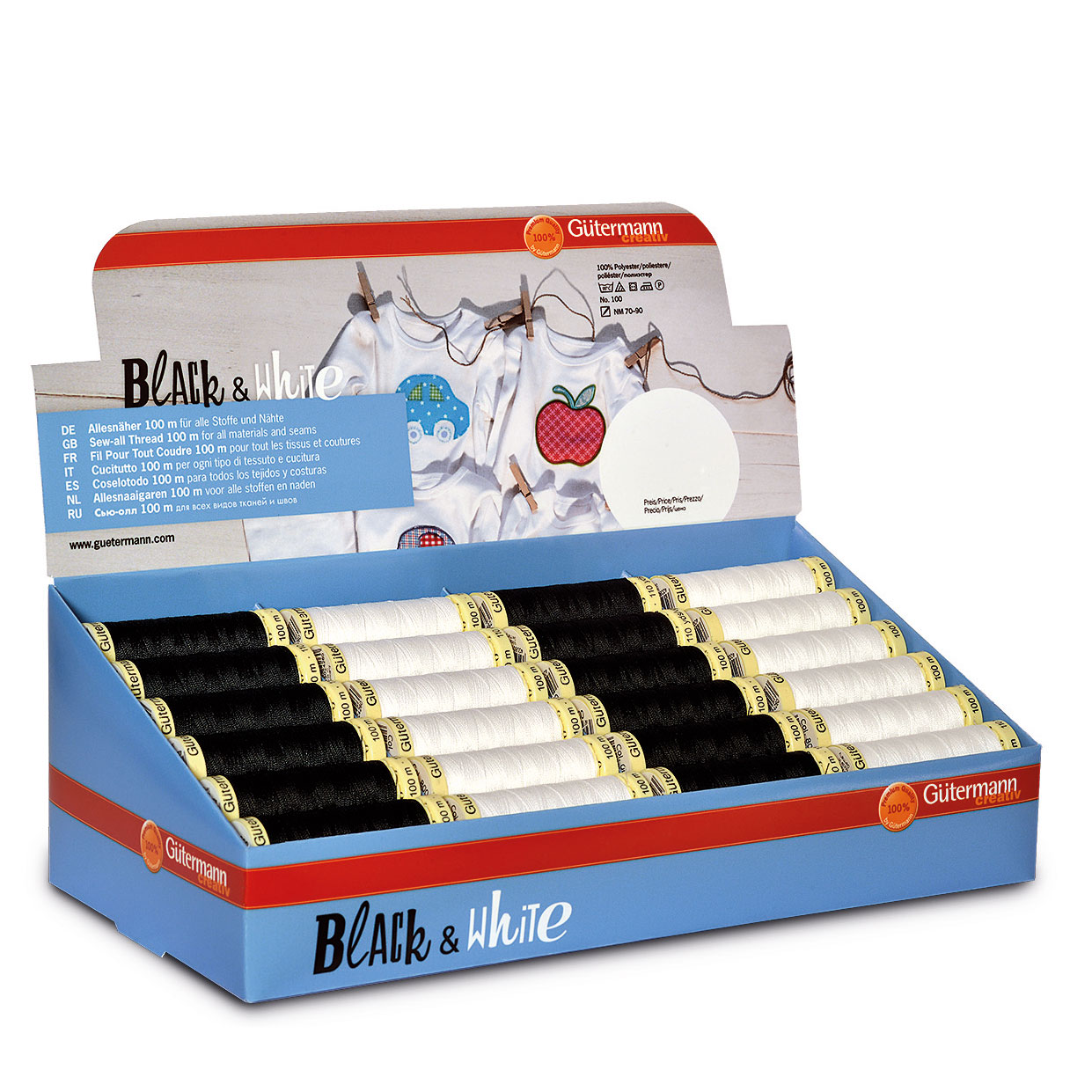 Gütermann 799572 Naaigarendisplay 48x100 meter - Kleur 1
