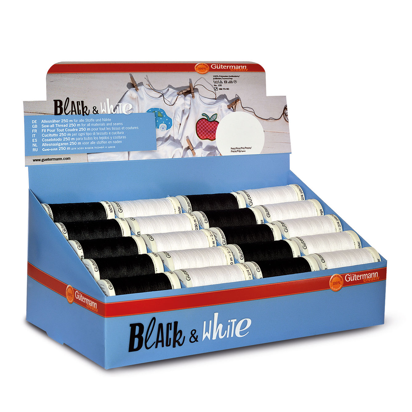 Gütermann 799580 Naaigarendisplay 40 x 250meter - Kleur 1