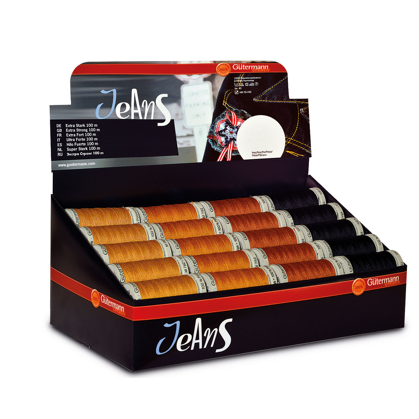 Gütermann 799599 Display extra sterk 100 meter 40 conen - Kleur 1