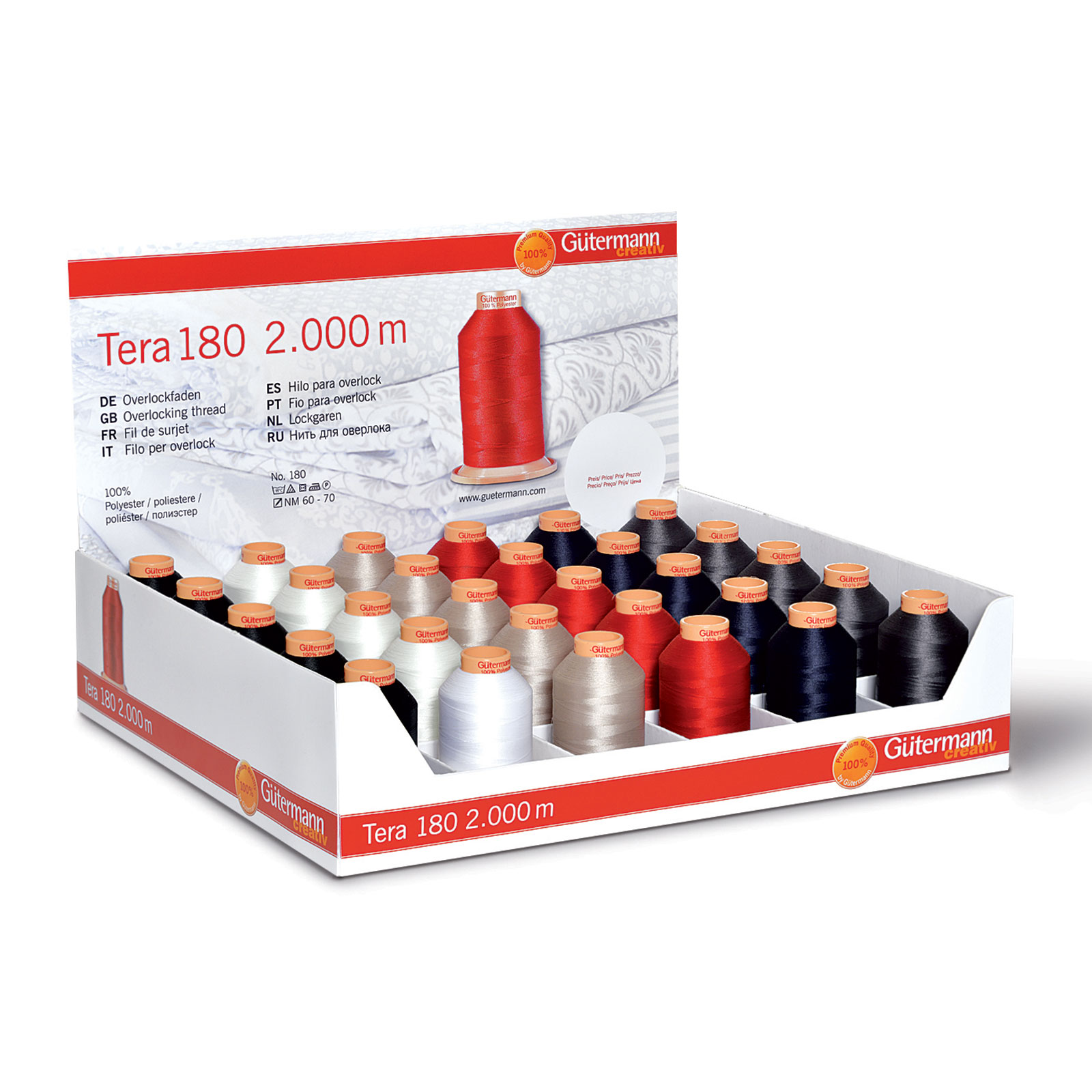 Gütermann 799700 Display Tera 180 2000 meter 30 conen - Kleur 1