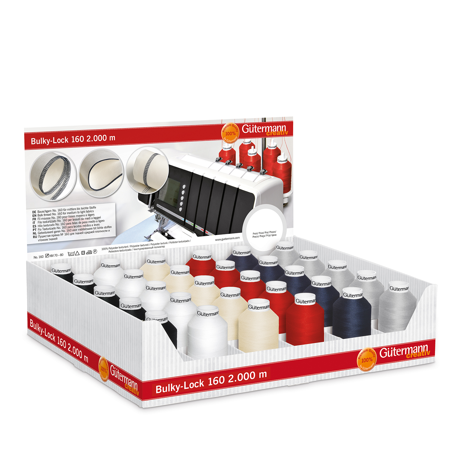 Gütermann 799706 Display met 30 conen Bulky-Lock 160 2000 meter - Kleur 1