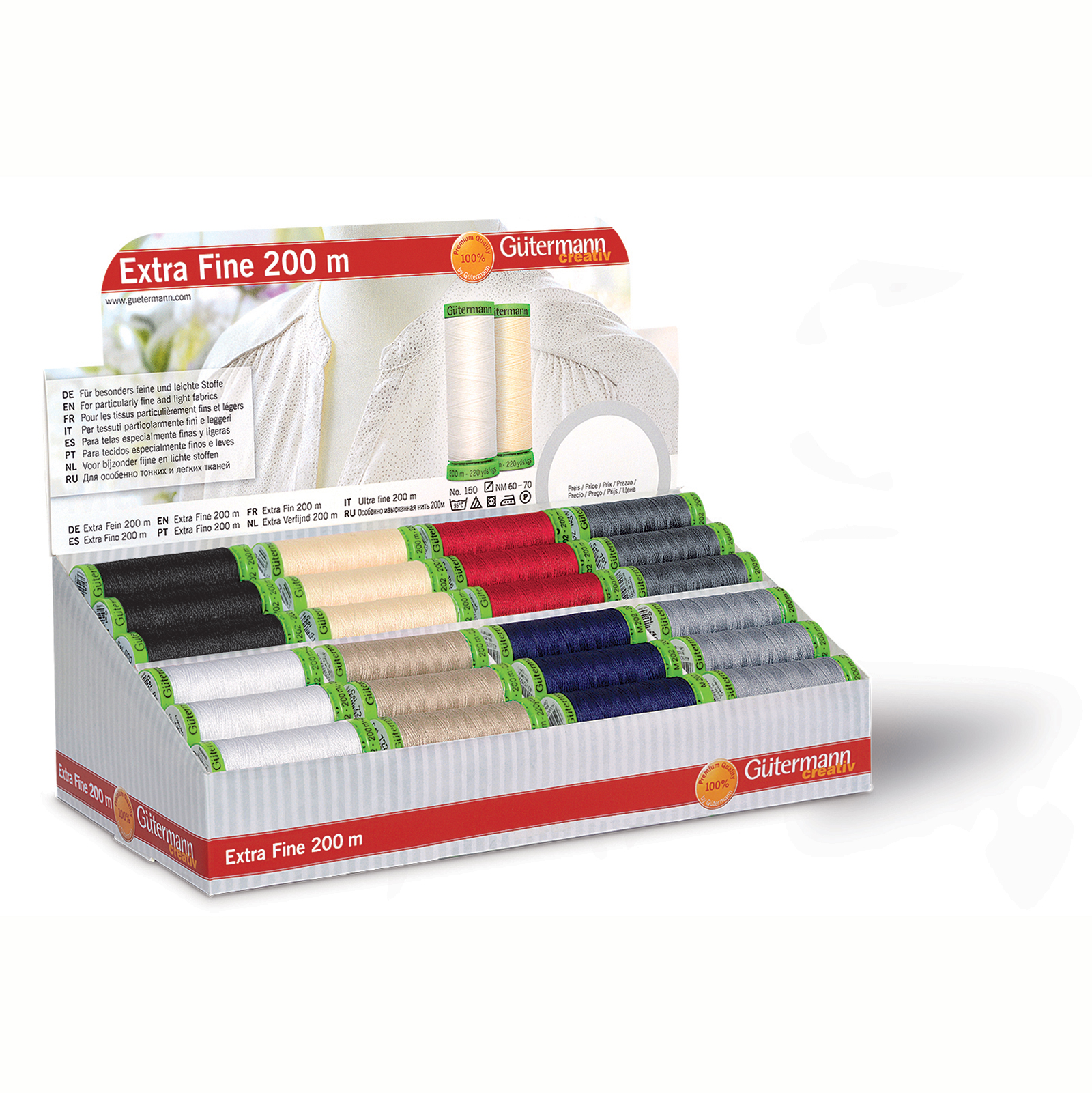 Gütermann 799727 Display Extrafijn naaigaren 200 meter - Display