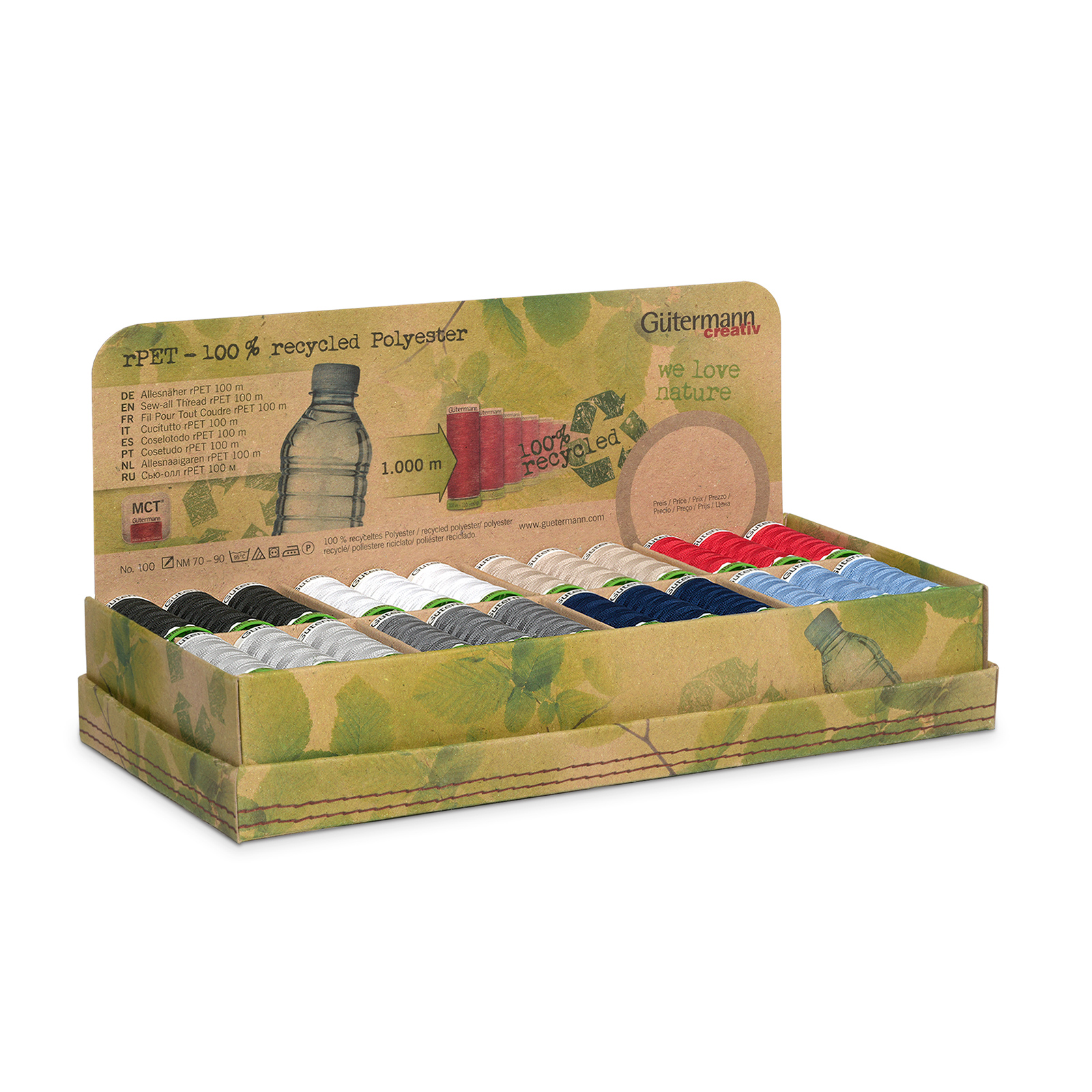 Gütermann 799742 Display met 48 conen rPet Allesnaaigaren rPET 100 mtr - Display