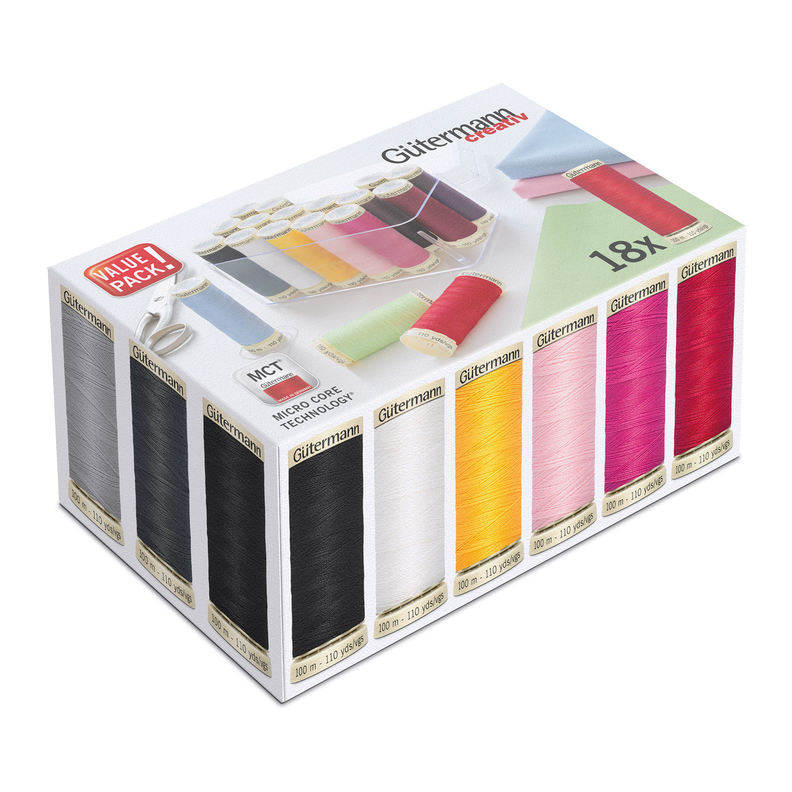 Gütermann 799748 Naai box Allesnaaigaren 18 spoelen à 100 meter - Doos