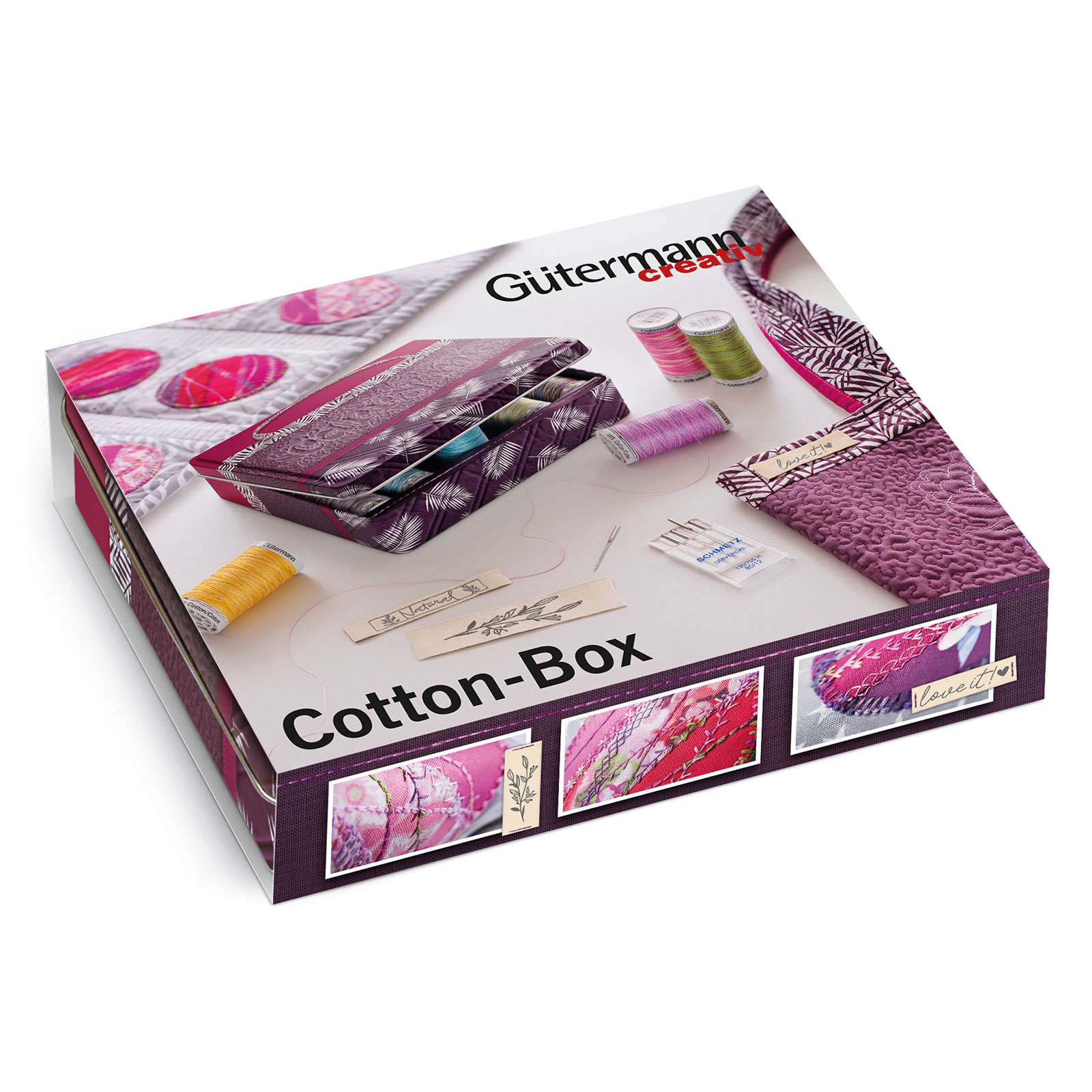 Gütermann 799783 Naaigarenset met 12 conen katoen naaigaren multikleuren 300 meter - SET