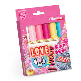 Gutermann 799752 Naaigarenset met 6 spoelen Allesnaaigaren 100m + 3 strijk applicaties - SET