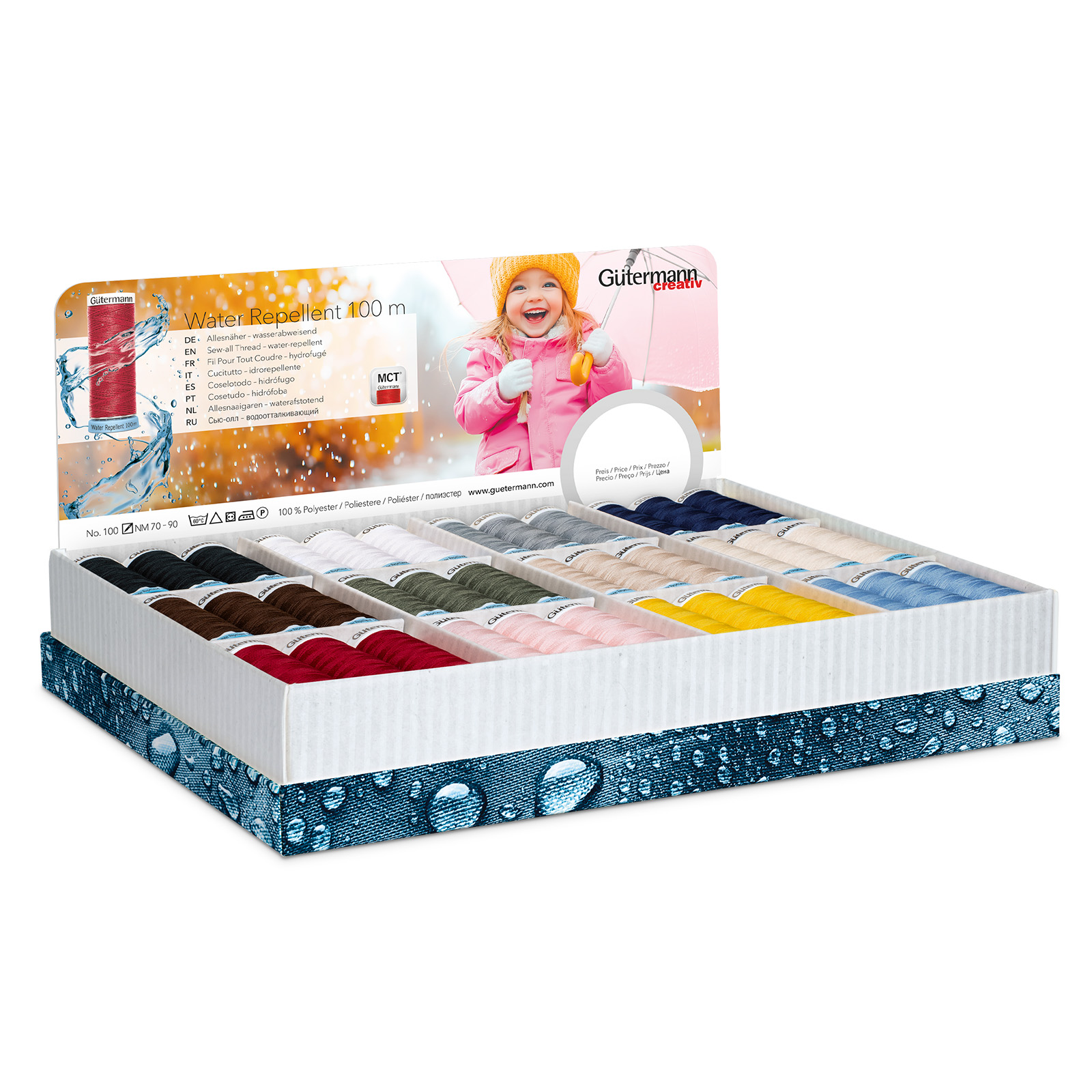 Gutermann 799753 Opbergbox met 72 conen waterafstotend naaigaren à 100 mtr - STUK