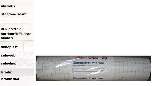 Gunold 140 Filmoplast Stic borduurvlies zelfklevend en scheurbaar 50 cm - Kleur 000