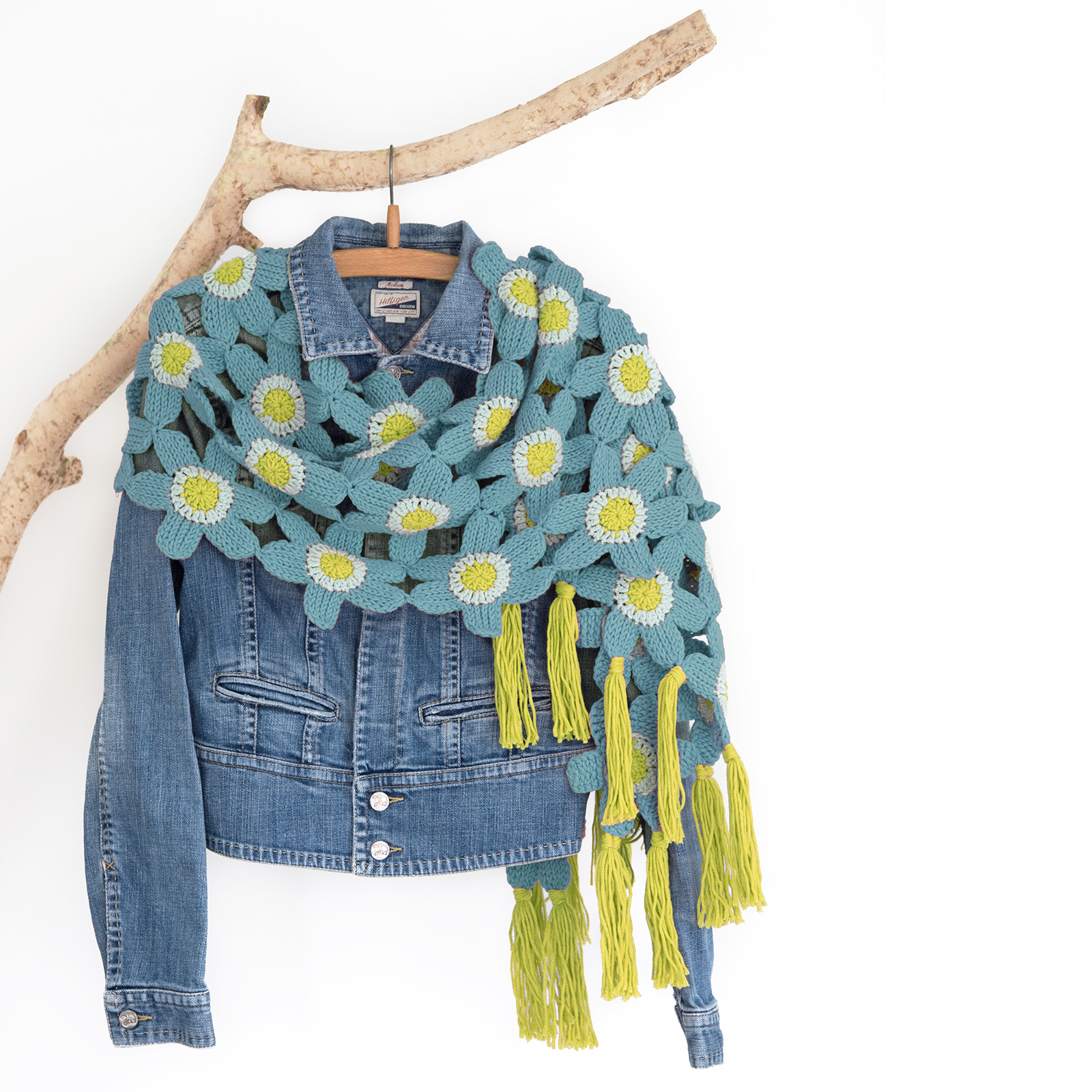 Haakpakket Tunisian Flower Shawl by Atty (pkt)* - Kleur 2134