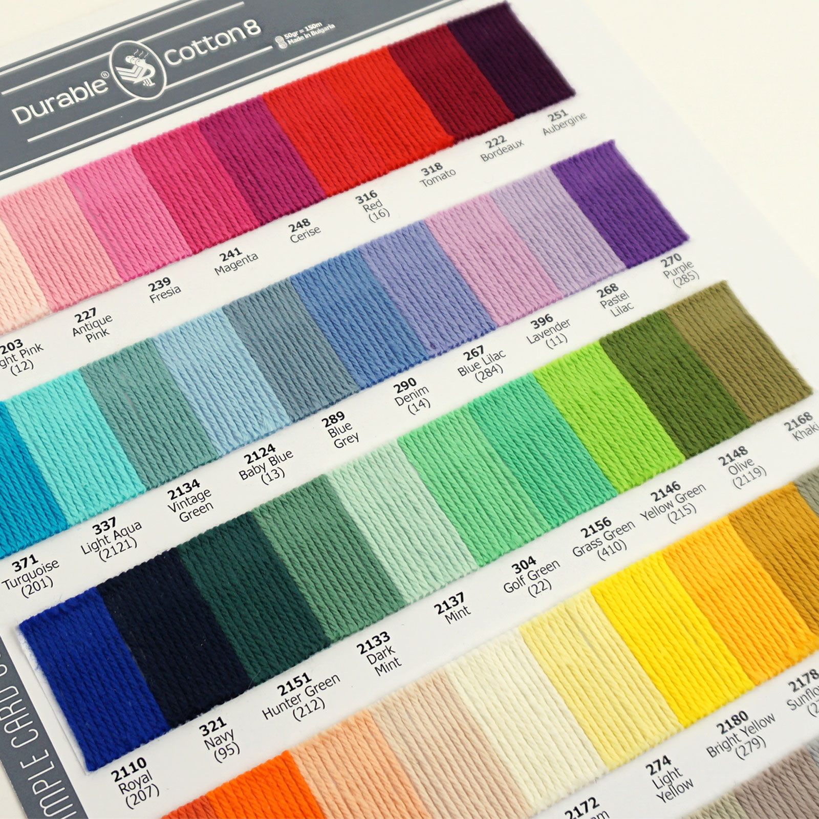 Staalkaart Durable Cotton 8 - STUK