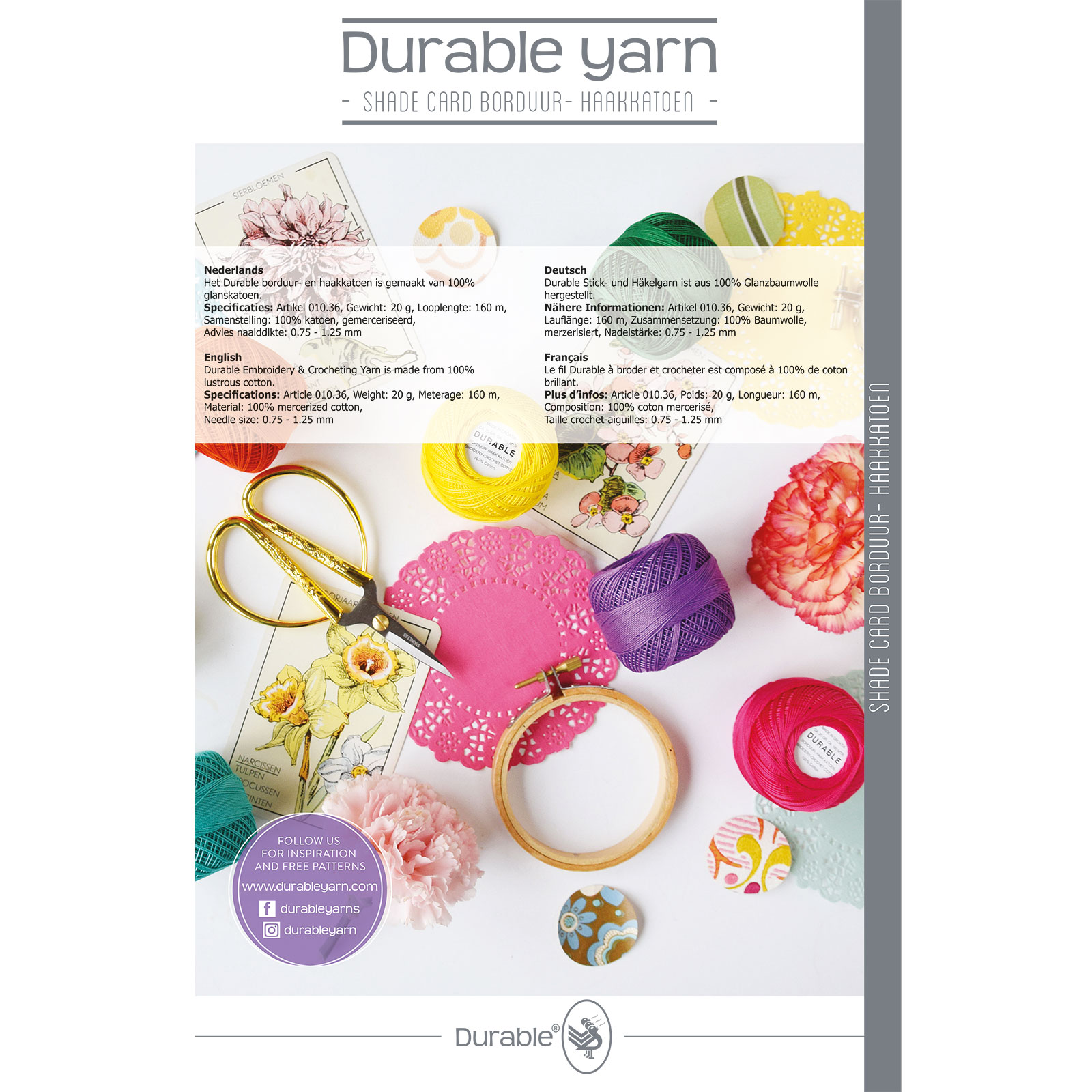 Kleurkaart Print Durable Bord-Haakkatoen - STUK