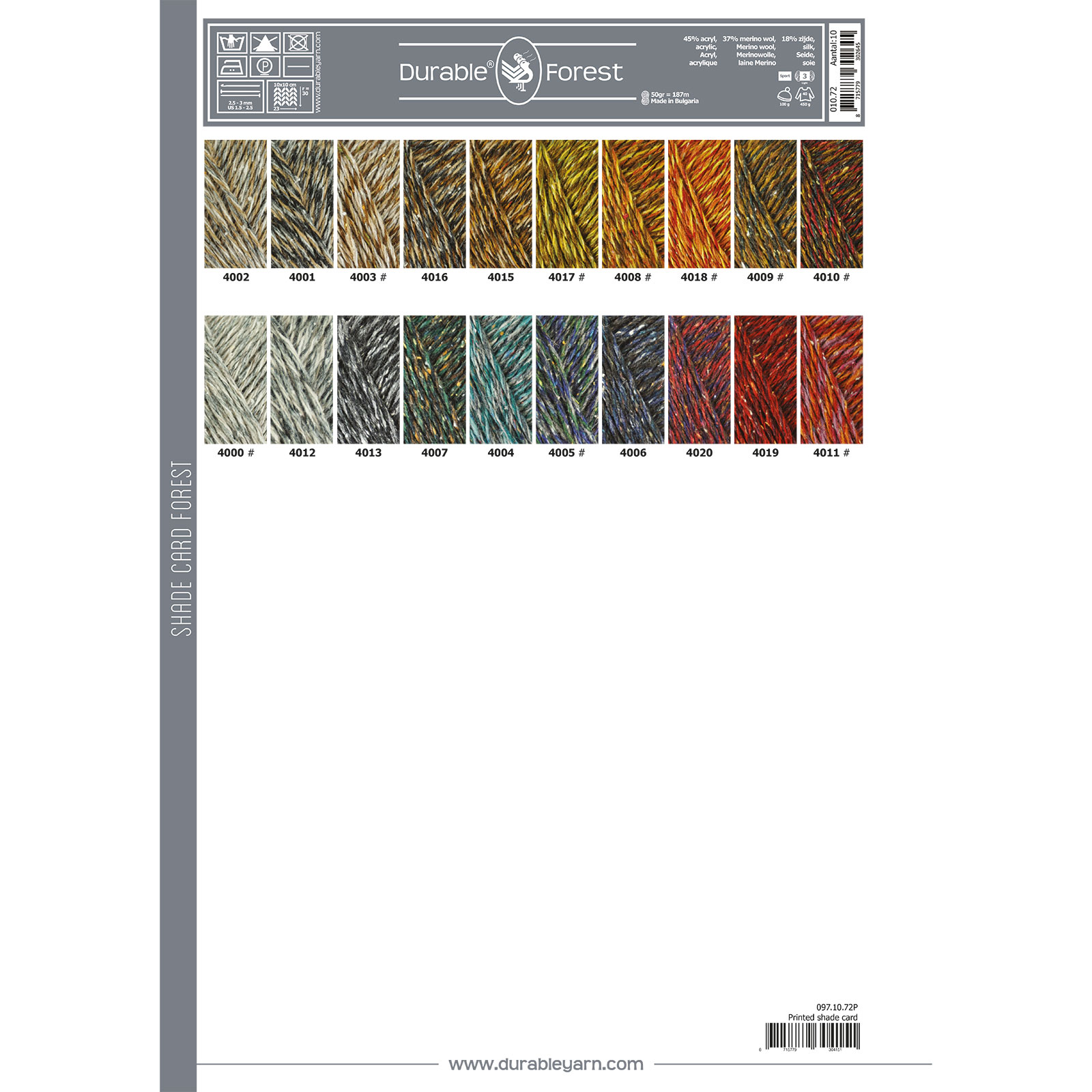 Kleurkaart Print Durable Forest 010.72 - STUK