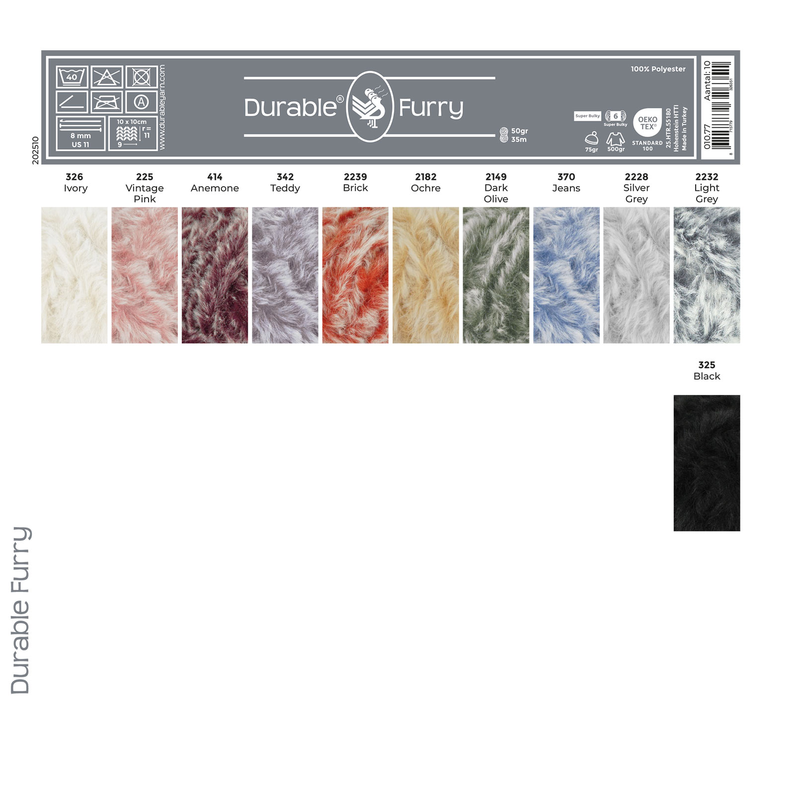 Kleurkaart Print Durable Furry 010.77 - STUK