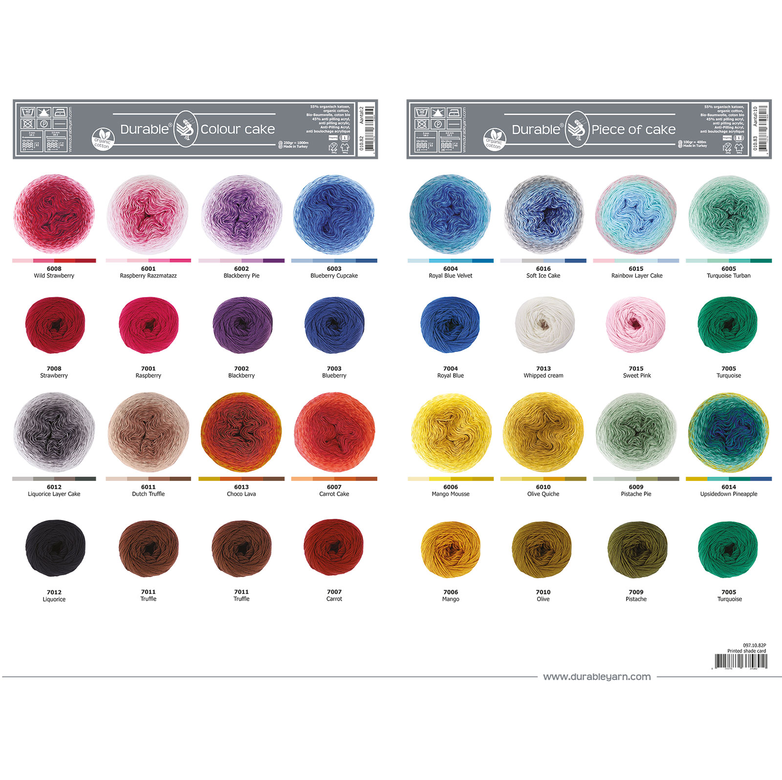 Kleurkaart Print Durable Colour Cake 010.82 en Piece of Cake 010.83 - STUK