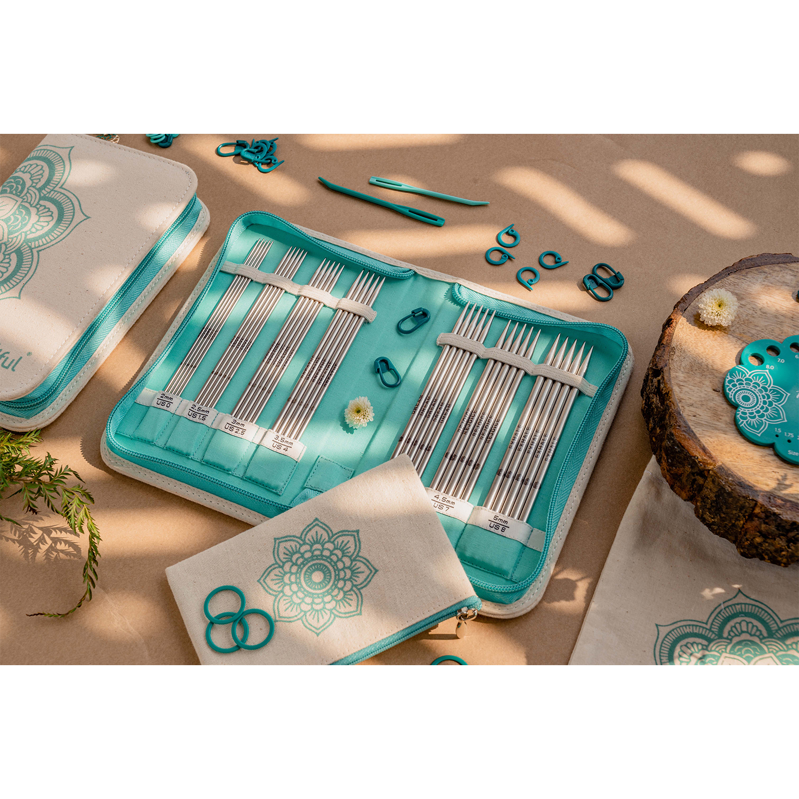 Knitpro 36331 Mindful Sokkennaaldenset 15 cm 2 t/m 5 mm: 7 maten - SET