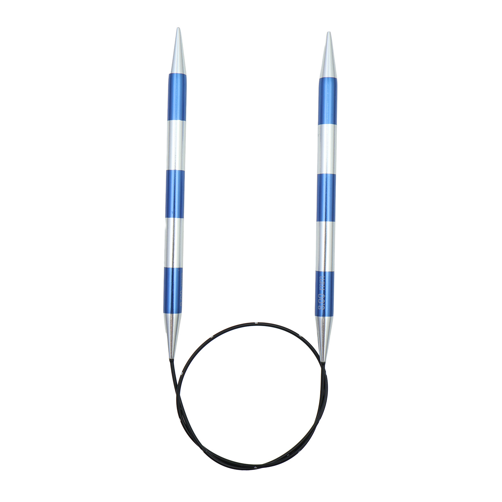 KnitPro 42076 Smartsix Rondbreinaalden 60cm (Blauw) 8.00mm - Kaart