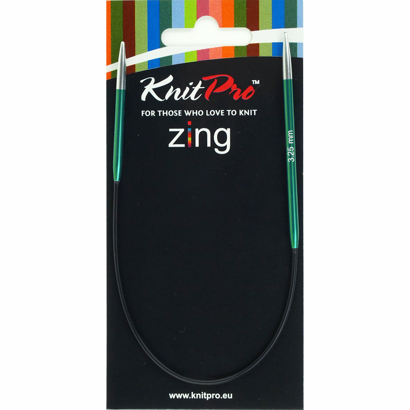 Knitpro 47055 Zing Asymetrische Rondbreinaalden 25cm 3.25mm - Kaart