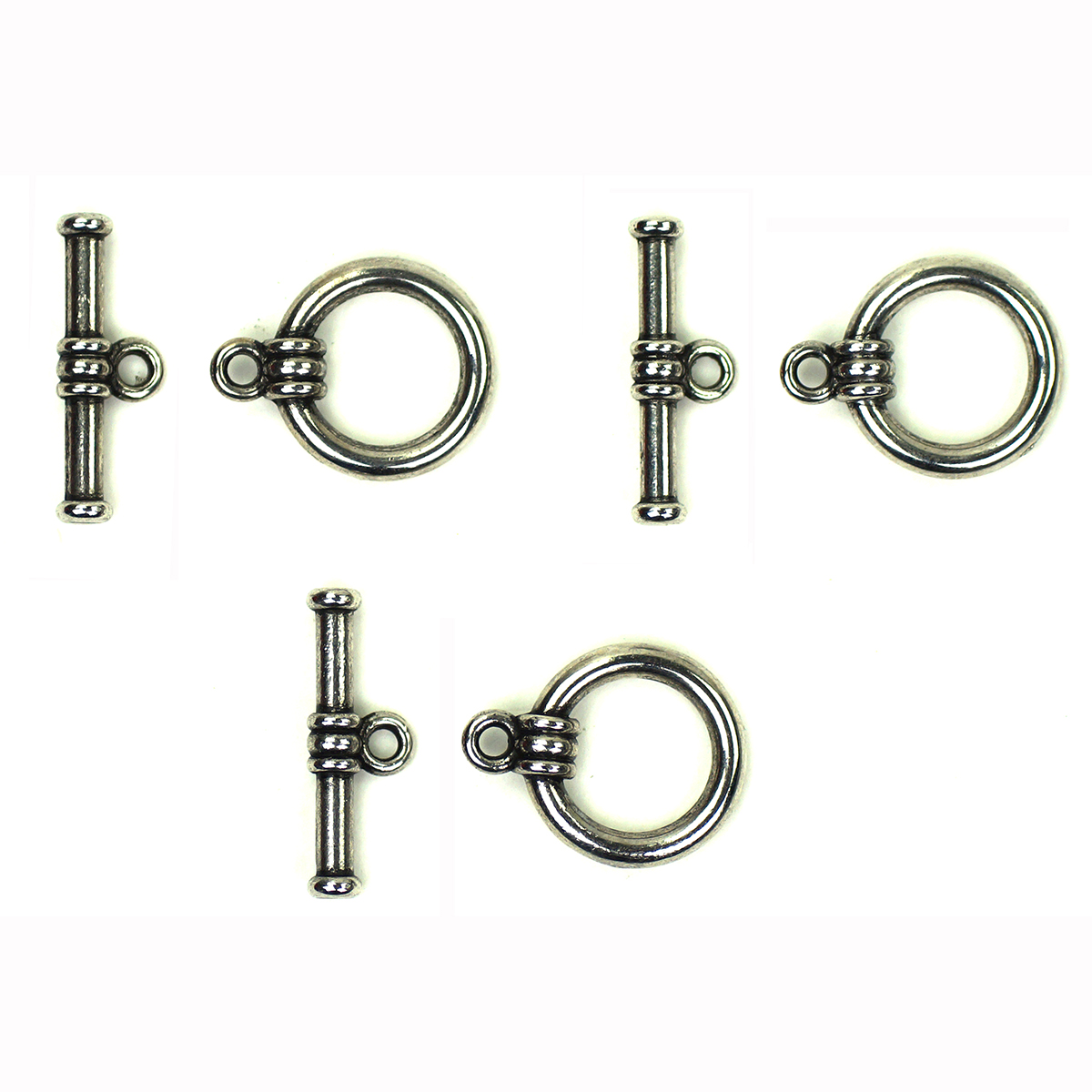 Kumihimo 045.1008 T- sluiting platinum - 3 stuks - Kaart