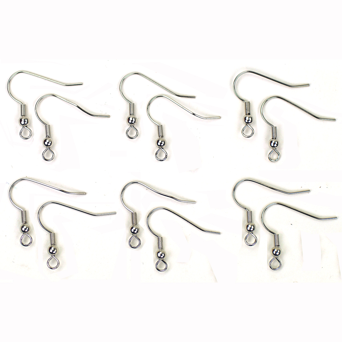 Kumihimo 045.1009 Oorbelhaak platinum - 12 stuks - Kaart