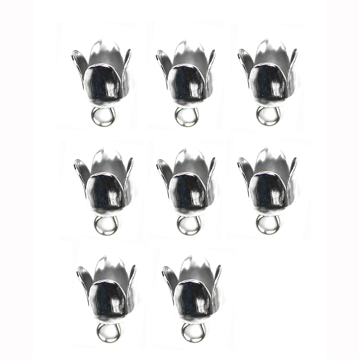 Kumihimo 045.1013 Eindkap sluiting platinum 6mm - 8 stuks - Kaart