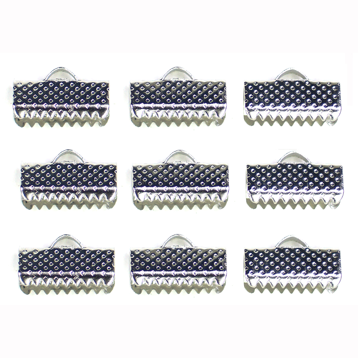 Kumihimo 045.1016 Eindklem platinum 13x6mm - 9 stuks - Kaart