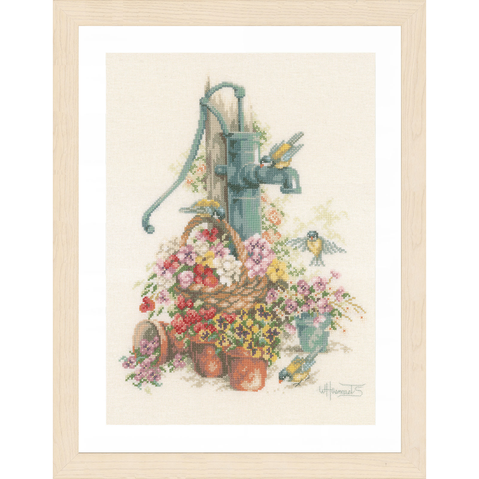 Lanarte PN-0007958 Borduurpakket telpatroon Aan de waterpomp ca. 29 x 39 cm - STUK