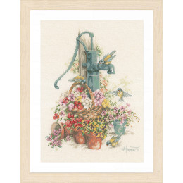 Lanarte PN-0007958 Borduurpakket telpatroon Aan de waterpomp ca. 29 x 39 cm - STUK