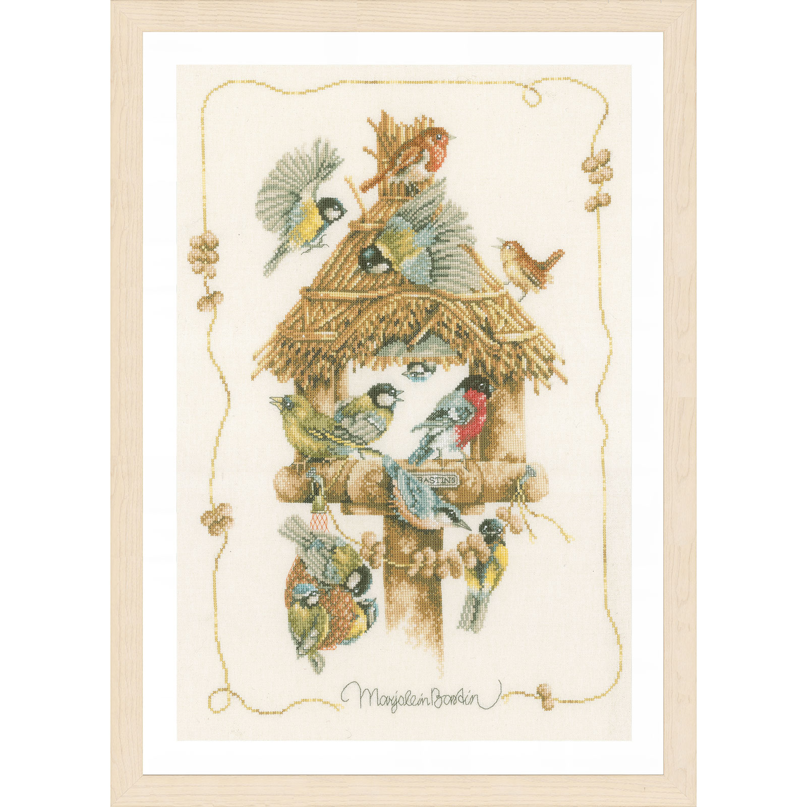 Lanarte PN-0007962 Borduurpakket telpatroon Vogelhuisje ca. 37 x 54 cm - STUK