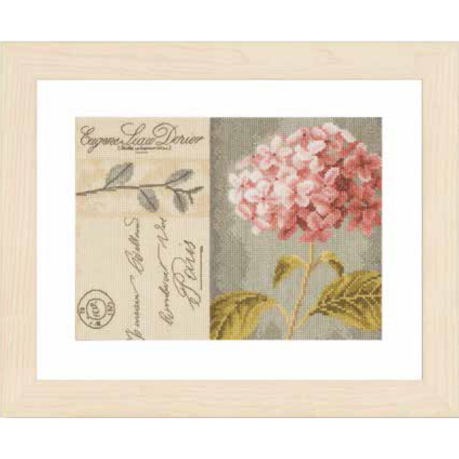 Lanarte PN-0008104 Borduurpakket telpatroon Hortensia  ca. 28 x 20 cm - STUK