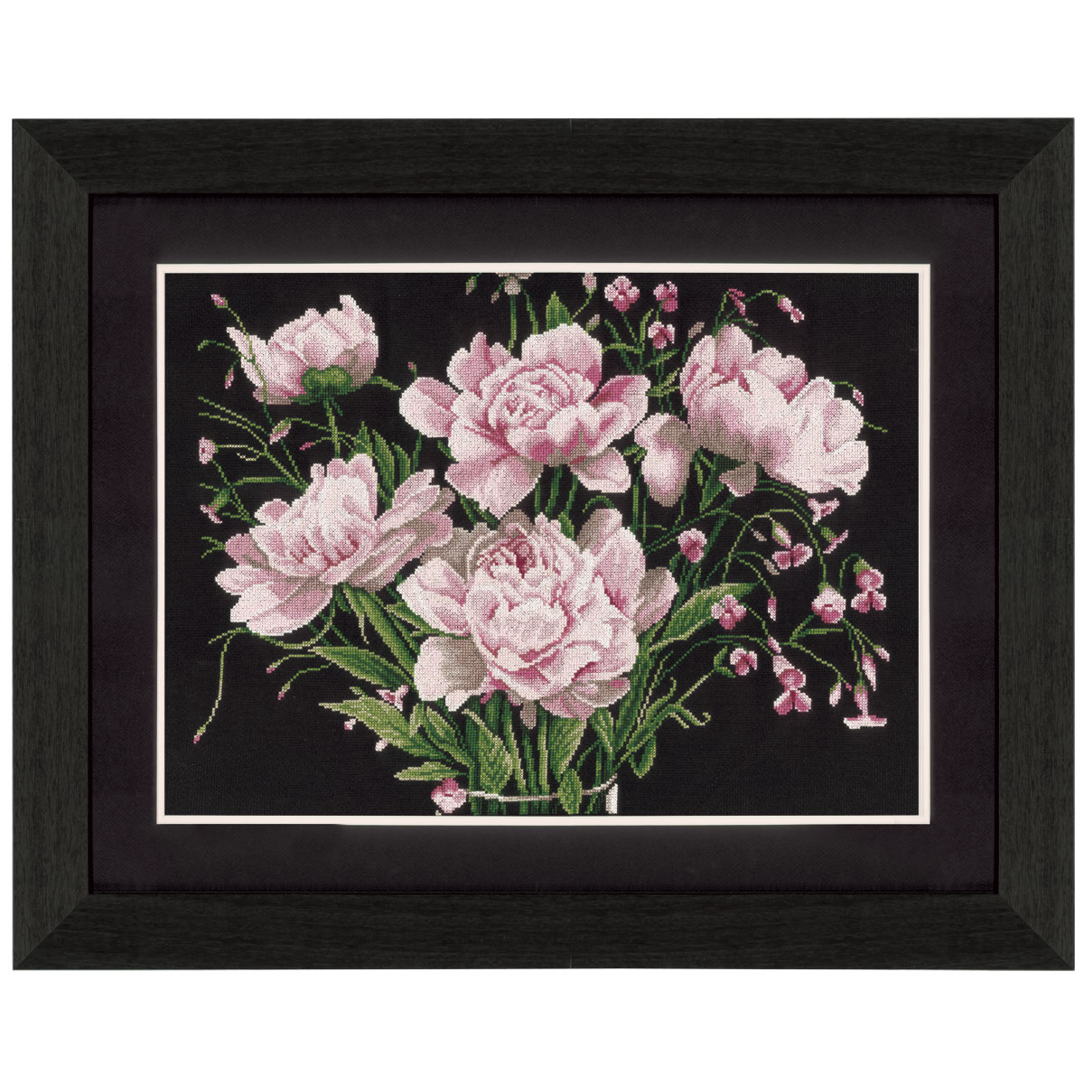 Lanarte PN-0021224 Borduurpakket telpatroon Roze rozen  ca. 46 x 37 cm - STUK