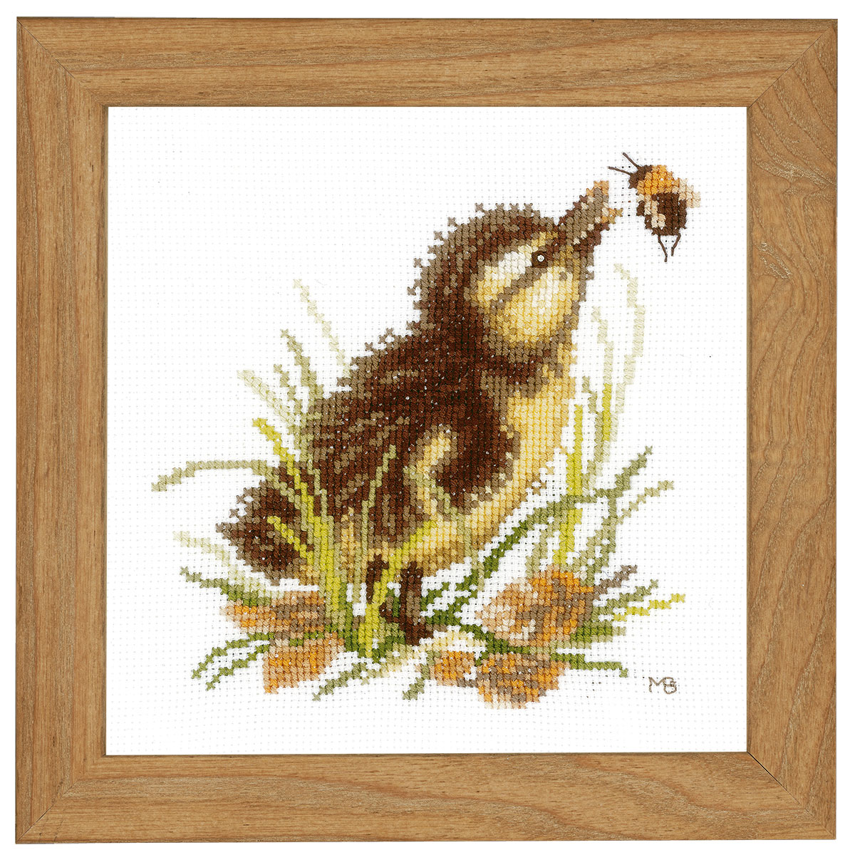 Lanarte PN-0146977 Borduurpakket telpatroon Eendje en bij  ca. 14 x 14 cm - STUK