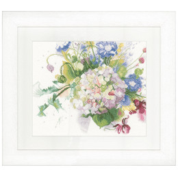 Lanarte PN-0151018 Borduurpakket telpatroon Hortensia ca. 40 x 33 cm - STUK