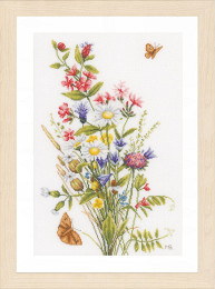 Lanarte PN-0155693 Borduurpakket telpatroon Veldbloemen ca. 31 x 47 cm - STUK