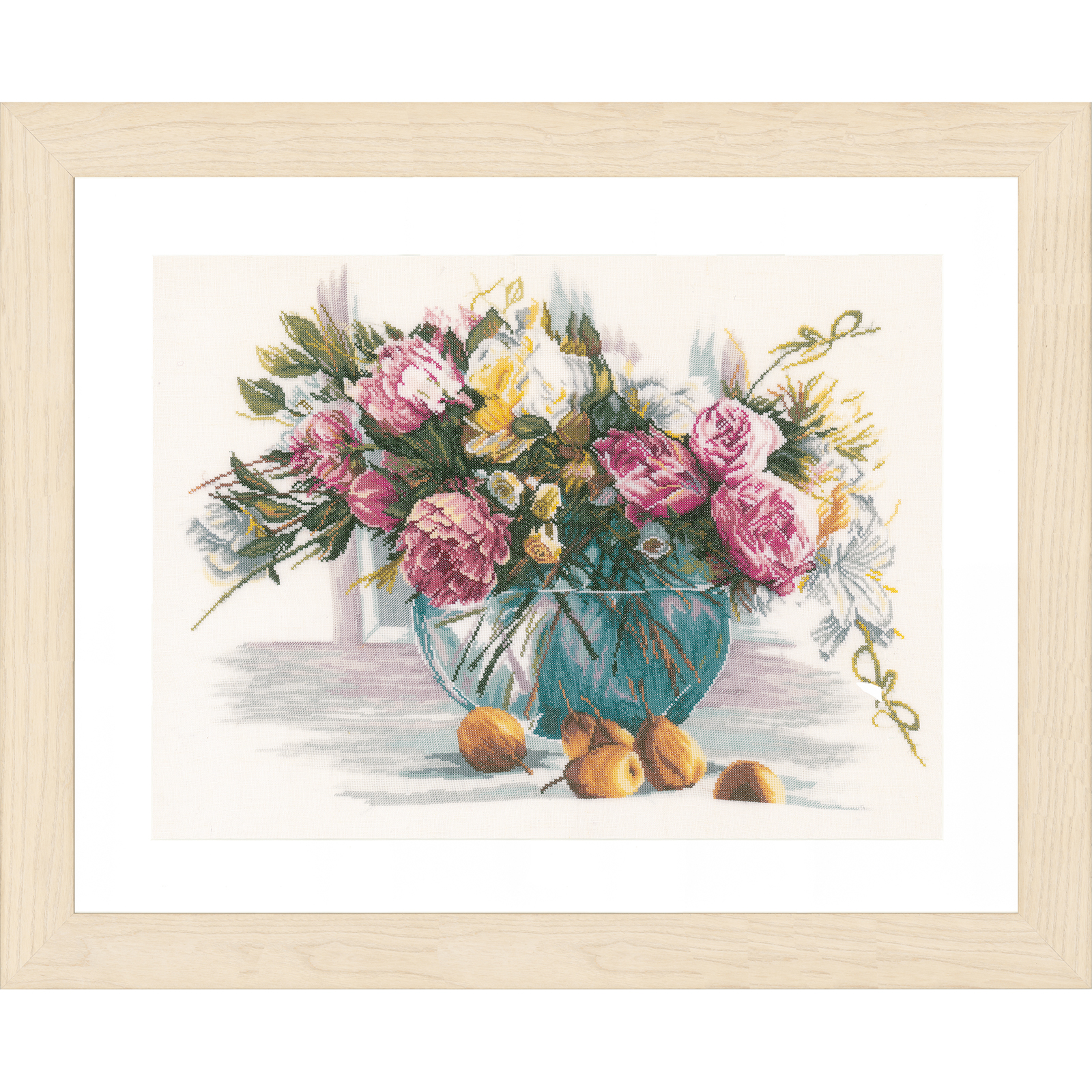 Lanarte PN-0162299 Borduurpakket telpatroon Stilleven van bloemen ca. 53 x 38 cm - STUK