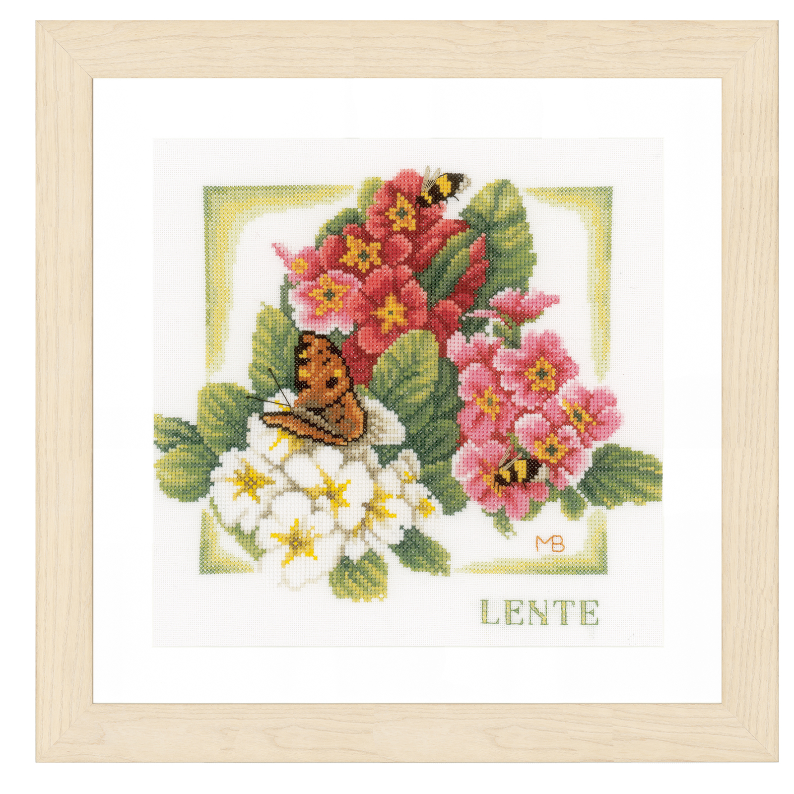 Lanarte PN-0162302 Borduurpakket telpatroon Lente  ca. 25 x 25 cm - STUK