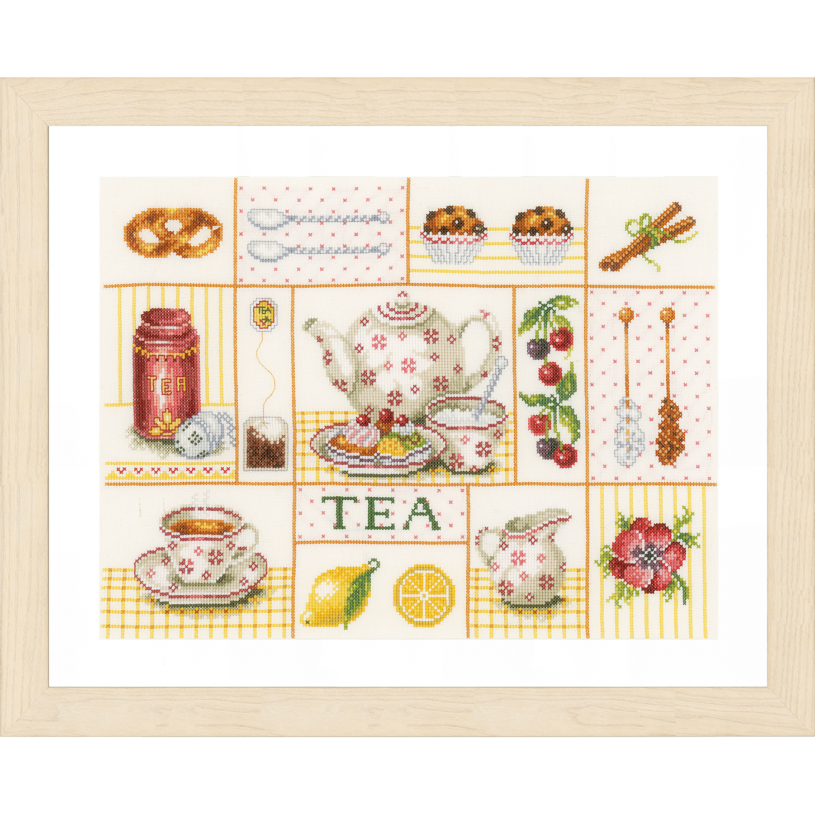Lanarte PN-0163387 Borduurpakket telpatroon Tea party  ca. 39 x 29 cm - STUK