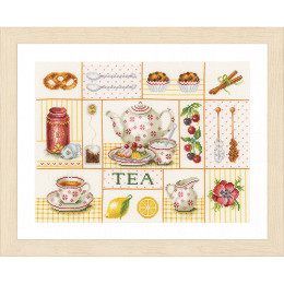 Lanarte PN-0163387 Borduurpakket telpatroon Tea party ca. 39 x 29 cm - STUK
