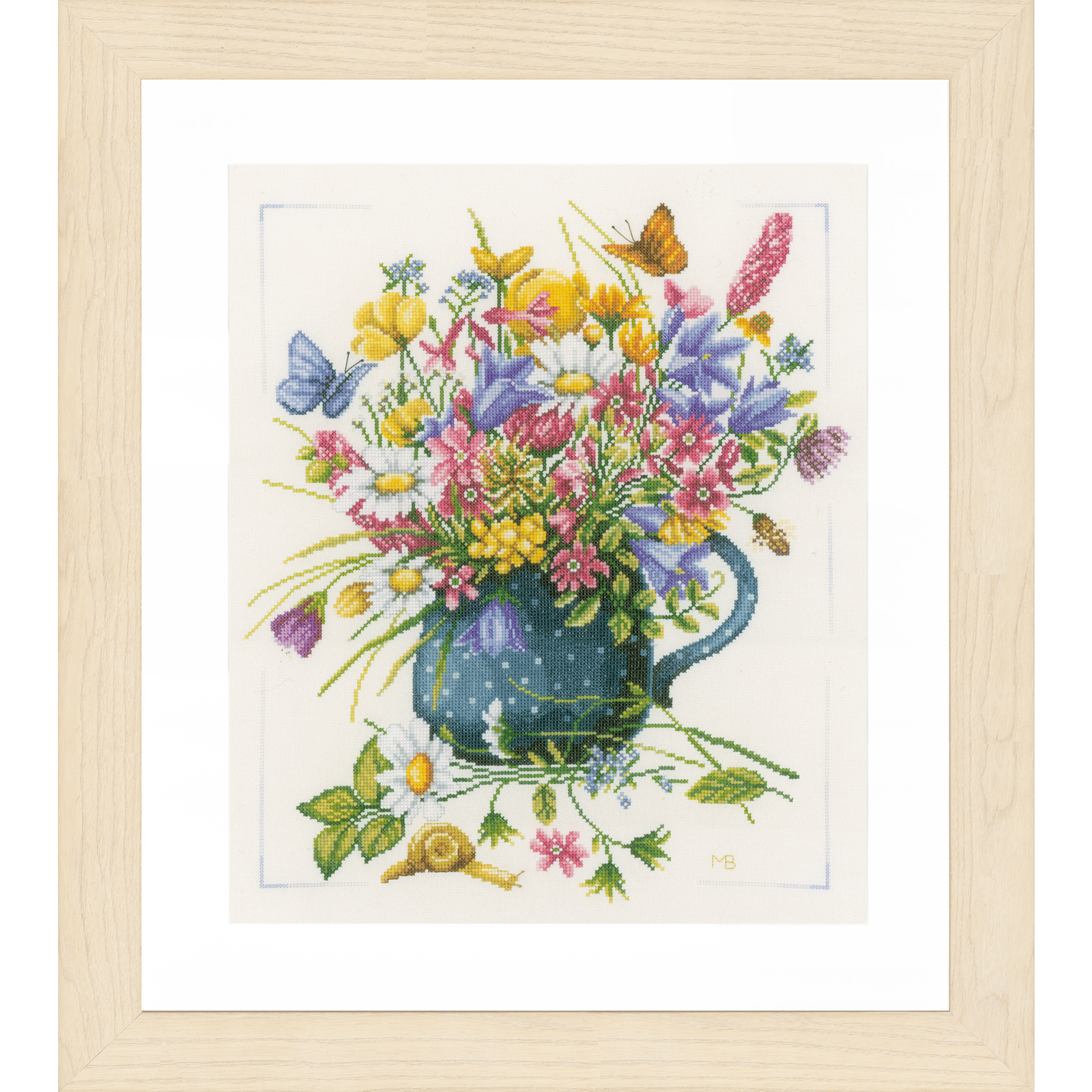 Lanarte PN-0164074 Borduurpakket telpatroon Veldbloemen in vaas  ca. 38 x 45 cm - STUK