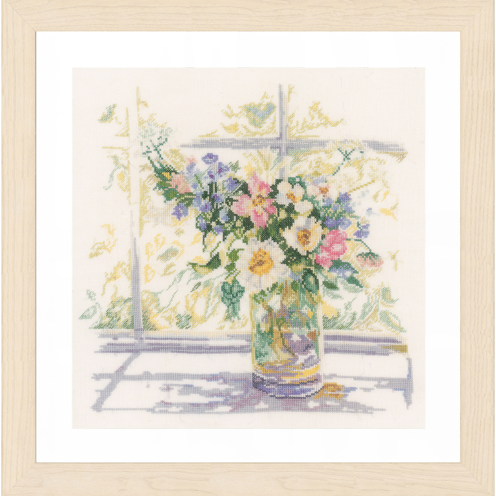 Lanarte PN-0168743 Borduurpakket telpatroon Bloemen in zonlicht  ca. 29 x 29 cm - STUK