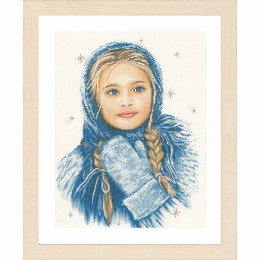 Lanarte PN-0169674 Borduurpakket telpatroon Wintermeisje ca. 30 x 40 cm - STUK