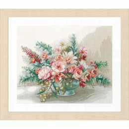 Lanarte PN-0169794 Borduurpakket telpatroon Bloemenboeket ca. 45 x 37 cm - STUK