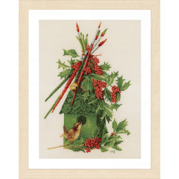 Lanarte PN-0173607 Borduurpakket telpatroon Mijn winterhuisje ca. 30 x 44 cm - STUK