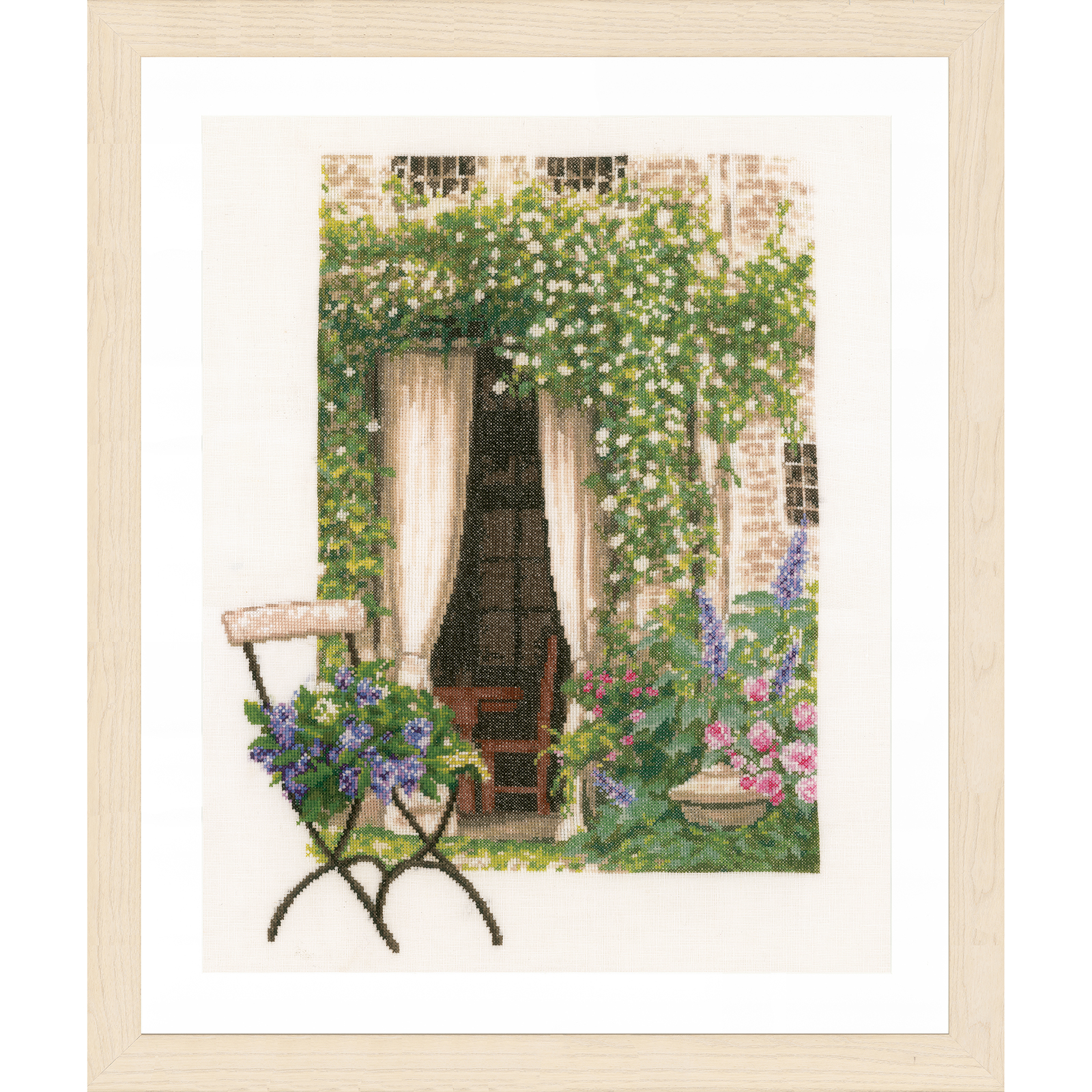 Lanarte PN-0178458 Borduurpakket telpatroon Romantisch tuinraam ca. 34 x 45 cm - STUK