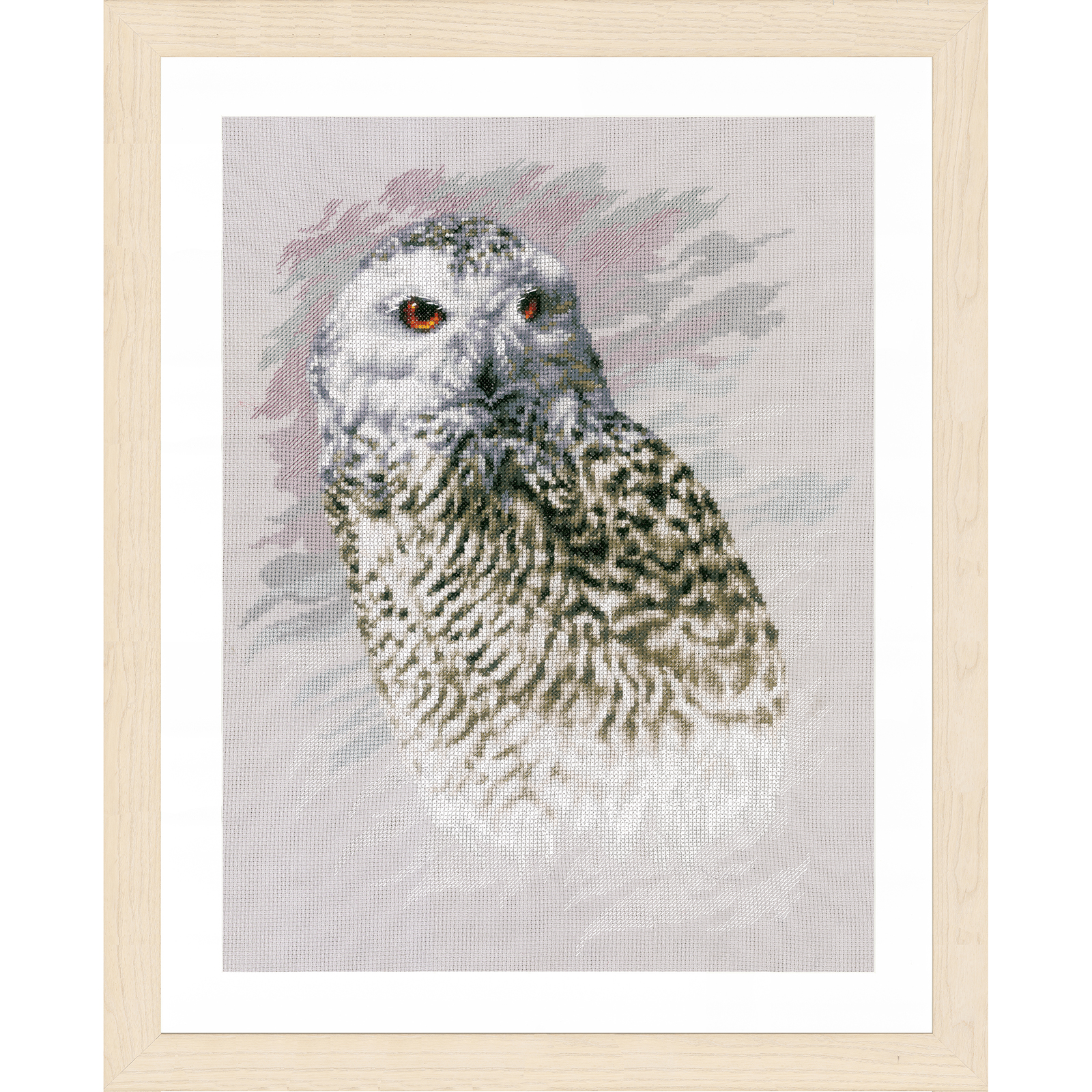 Lanarte PN-0183826 Borduurpakket telpatroon Snowy Owl ca. 29 x 38 cm - STUK
